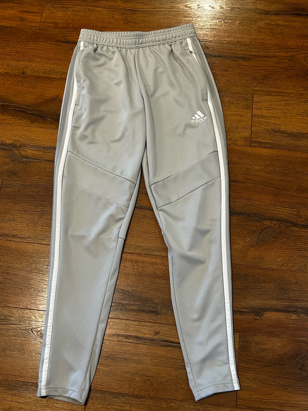 adidas Climacool Women’s Small Gray Joggers White Stripe Track Pants Zipper